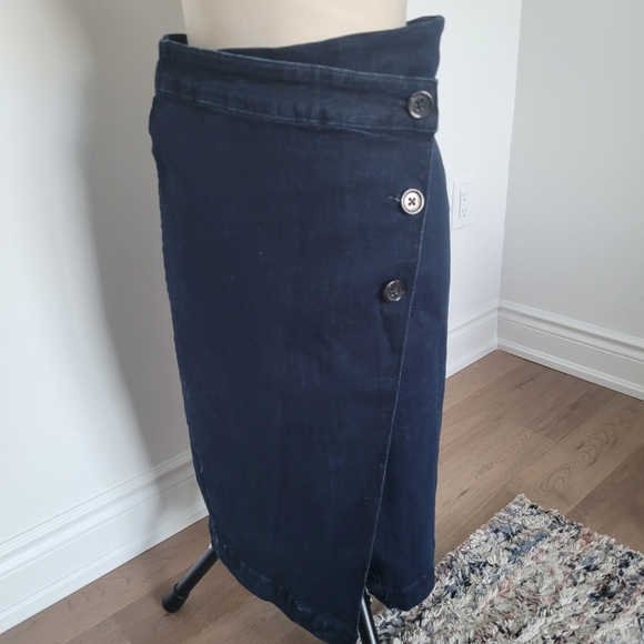 Esprit denim navy blue skirt asymmetric front size 8 - Picture 3 of 6